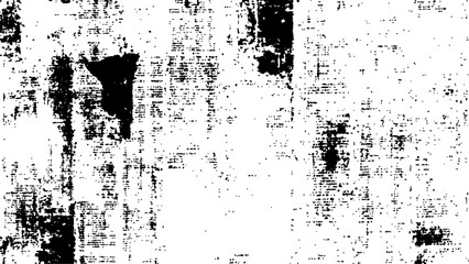 Vector white and black newspaper paper grunge vintage old aged texture. Vintage grunge newspaper collage background. Newspaper with old grunge vintage unreadable paper texture background.