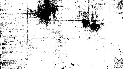 Vector white and black newspaper paper grunge vintage old aged texture. Vintage grunge newspaper collage background. Newspaper with old grunge vintage unreadable paper texture background.
