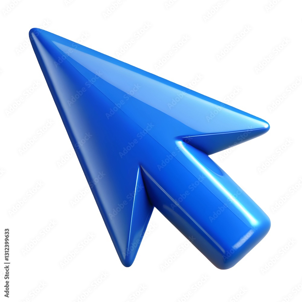 Aufkleber 3d blue arrow pointer. interactive 3d blue arrow. arrow pointer.