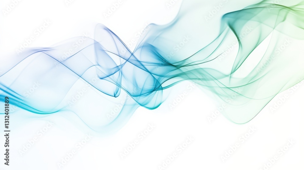 Poster dynamic flowing waves in soft colors abstract art digital design minimalist space artistic perspecti