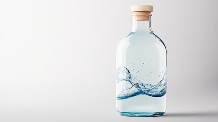 Refreshing water bottle capturing fluid dynamics studio setting product photography minimalist environment close-up view modern aesthetics