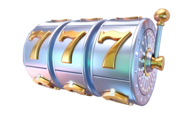 3D render of a white slot machine realistic reel	