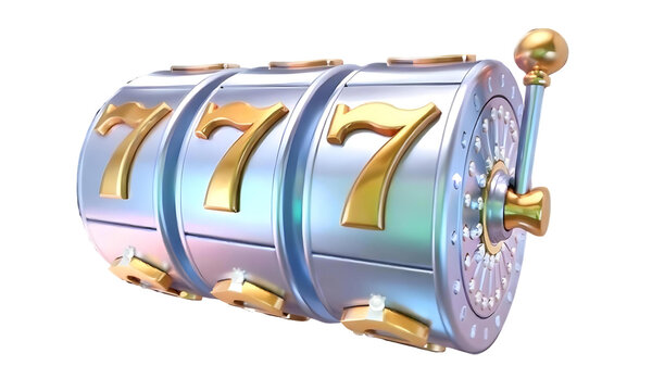 3D render of a white slot machine realistic reel	