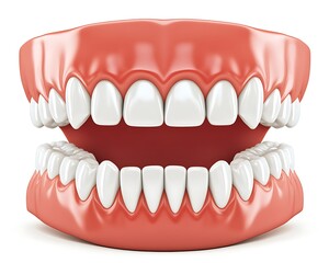 Obraz premium A detailed close up of a complete set of human teeth