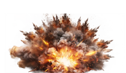 explosion on a white
