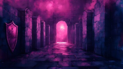 Engaging Stock Illustration Representing Voter Participation with Rich Textures and Spatial Complexity in Purple and Beige