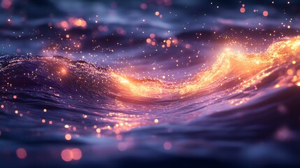 Captivating Visuals of Colorful Liquid Waves Swirling with Radiant Reflections and Sparkling Droplets