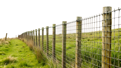 old wooden fence with green grass