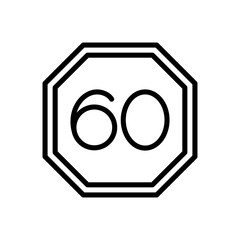 speed limit sign icon vector design on the road in trendy style