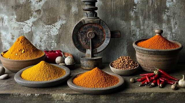 Aromatic Spices and Rustic Charm: Still Life Photography of Culinary Delights