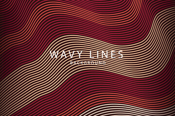 Abstract wavy lines background, red tones, digital art, website design