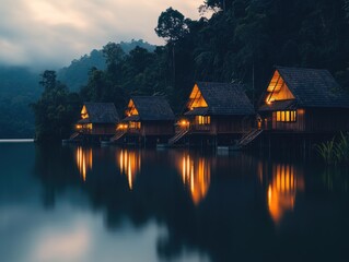 Fototapeta premium LakeFront Cabins