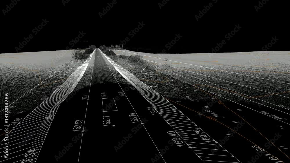 Aufkleber information model of an infrastructure area in a dense point cloud obtained by laser scanning