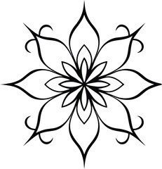 Minimalistic Abstract Floral Border Illustration