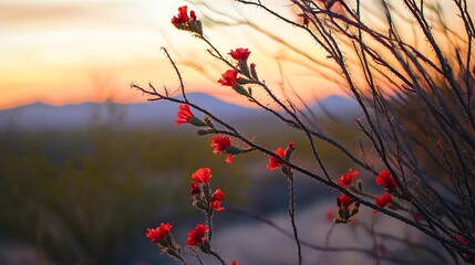 poppies in the sunset