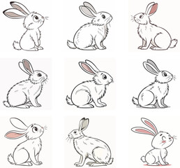 A rabbit's bundle vector illustration on a white background.