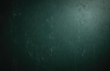 Fototapeta premium Abstract dark green chalkboard texture with chalk traces. Empty school backdrop, rough surface, advertising banner, art design. Grunge dirty blackboard template with copy space for text advertisement.