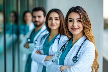 Fototapeta premium Confident Medical Team Standing Together