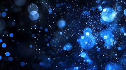 Obraz premium Mystical Blue Nebula: A Celestial Dance of Light and Dark