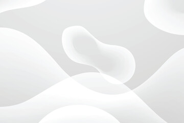 Abstract white shapes on grey background, design template