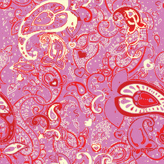 paisley textile pattern design texture,pasley textile pattern design, Magical Traditional Paisleys Seamless Pattern for wallpaper design or fabric textile printing.