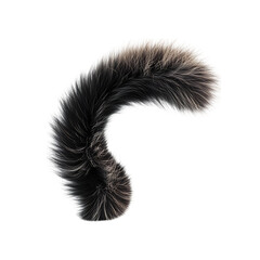 Fluffy 3D Cat Tail with Motion Line Isolated on Transparent Background