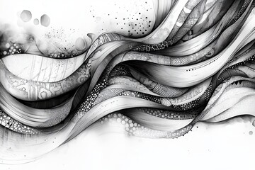 Hand-Drawn Flag Sketch with Intricate Patterns and Textures