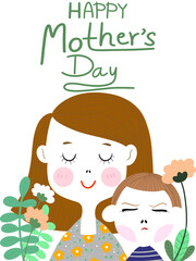 Cute mother's day card illustration