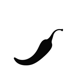 Chili pepper silhouette on white background, minimalistic design