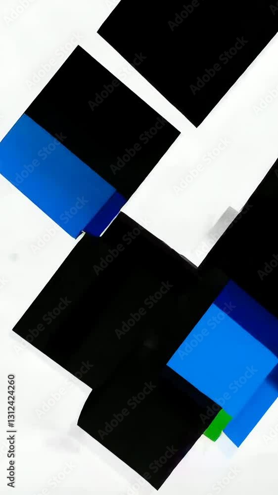 Poster dynamic colliding geometric shapes in abstract motion sequence