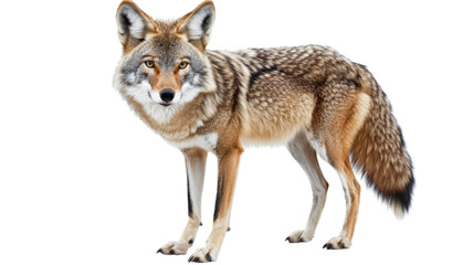 Obraz premium Coyote standing on transparent background, full length view
