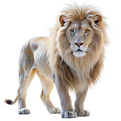 Obraz premium a beautiful lion , isolated on white background