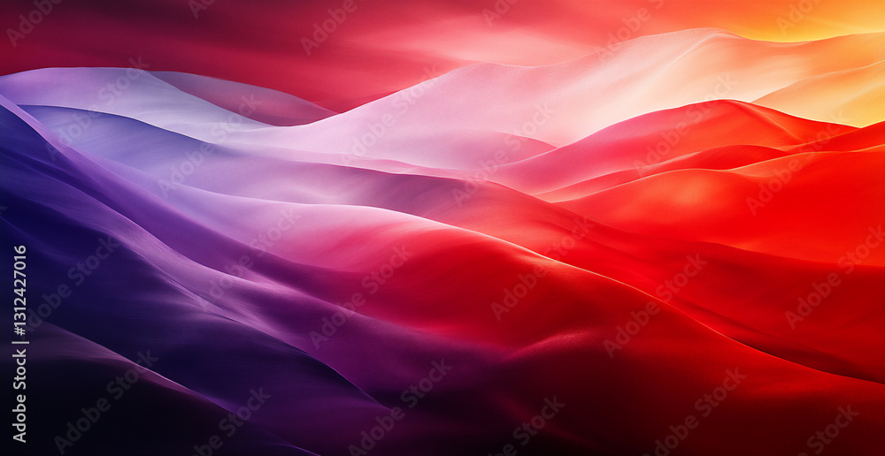 Poster abstract fluid shapes on a dark background with a colorful gradient.