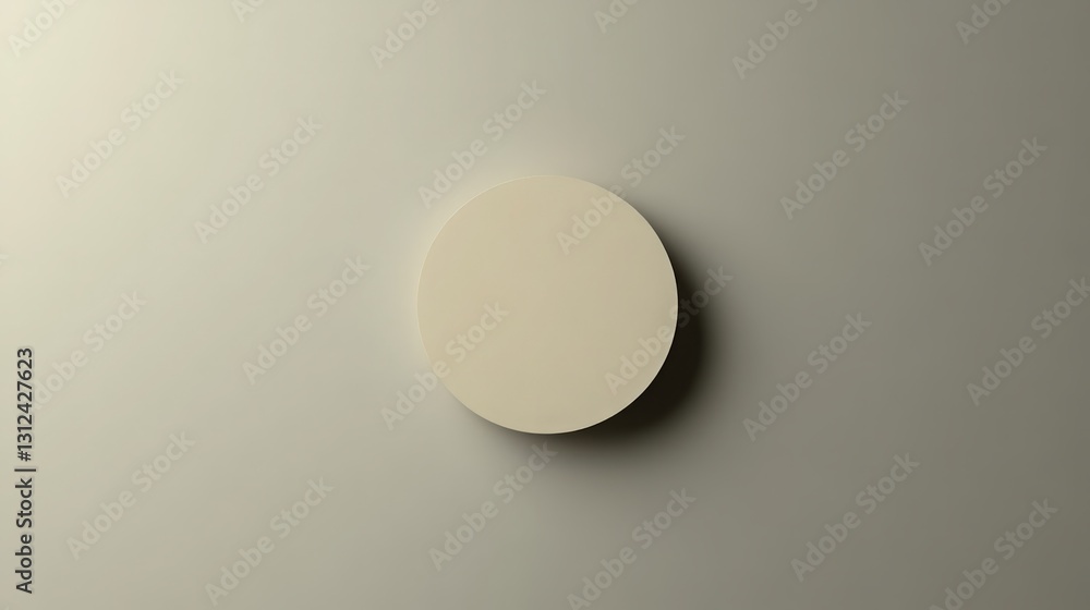 Poster elevated round stage illuminated with subdued light and soft shadows