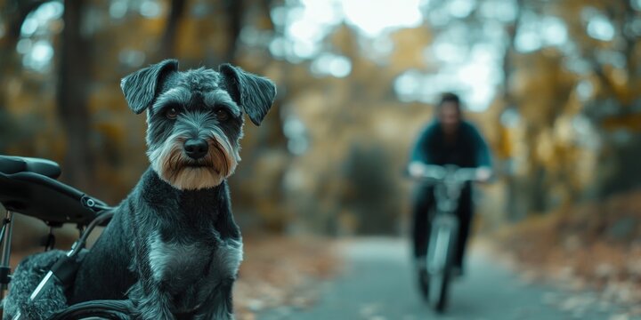 Person and Dog On Bike