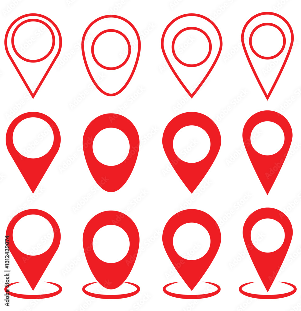 Poster location pin icon. map pin place marker. location icon. map marker pointer icon set. gps location sy
