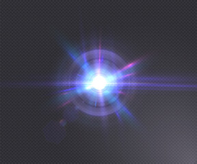 Vector transparent purple light, lens flare special effect.