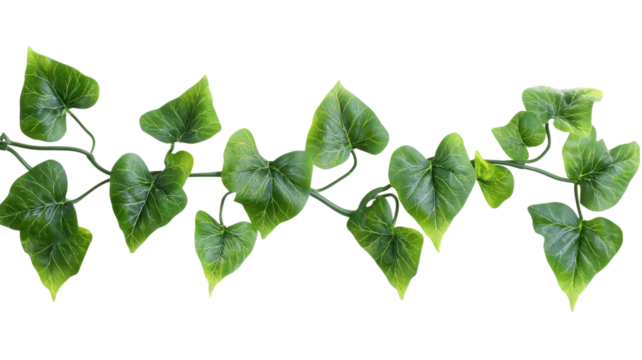 Green ivy vine hanging with transparent background