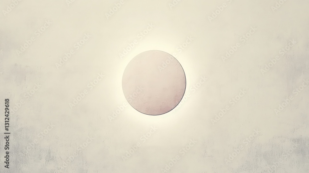 Poster minimalistic circle design with soft illumination against a textured wall