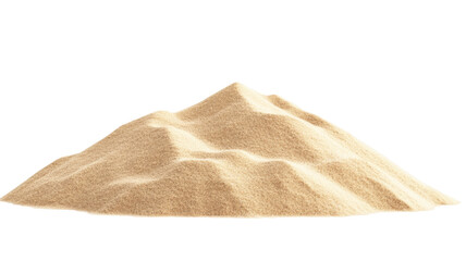 Large pile of sand forming a dune on transparent background