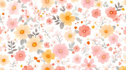 Cute floral pattern seamless background