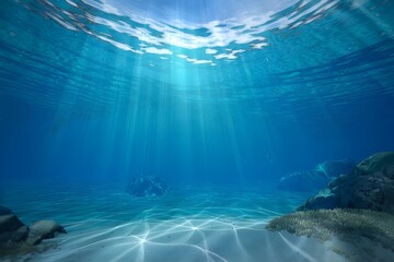 Obraz premium Stunning Underwater Scene with Sunlight Beams
