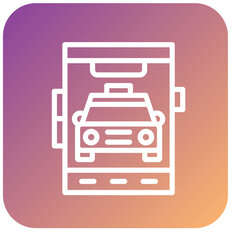 Vector Design Mobile Taxi Icon Style