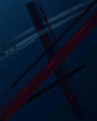 Abstract dark blue background with diagonal stripes and effects