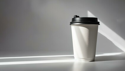 coffee paper cup mockup on grey background