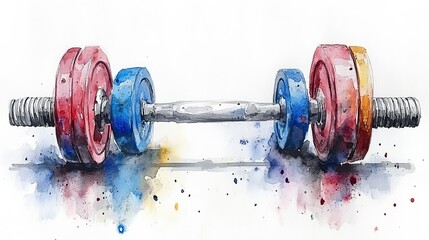 dumbbells clipart watercolor art illustration detailed illustration