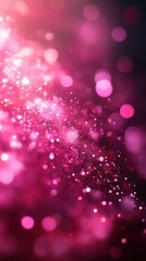 Colorful bokeh lights create a dreamy atmosphere with pink and purple tones at night
