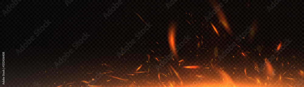 Aufkleber abstract background with fire sparks and glowing particles. fire vector design for effects, banners,
