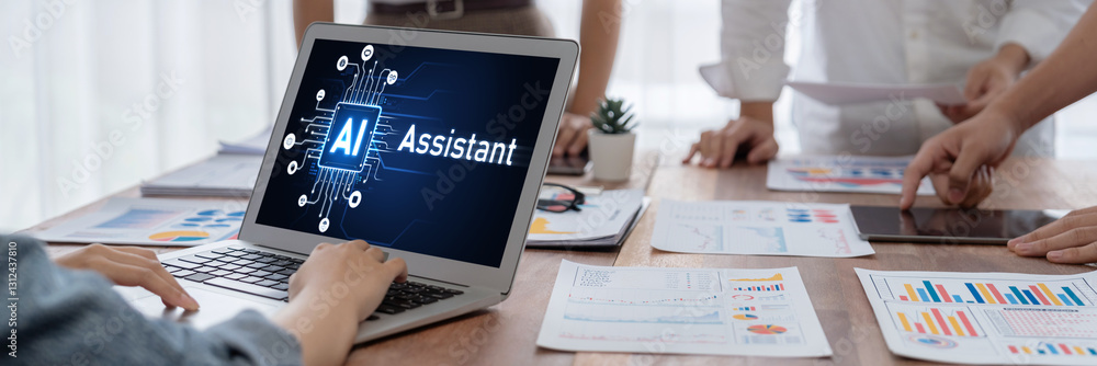 Aufkleber Generative AI virtual assistant tools for prompt engineer and user for ease of engage artificial intelligence AI technology help people to work with generative AI functions by prompting the AI brisk