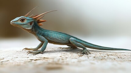 Fototapeta premium Bronchocela jubata, commonly known as the maned forest lizard